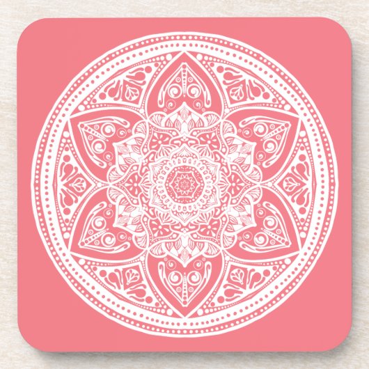 Dessous-de-verre Peach Mandala (Devant)