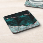 Dessous-de-verre Peacock Green & Rose Gold Agate Marbre Mariage<br><div class="desc">Rich Peacock Turquoise Green & Elegant Rose Gold Faux Foil Aquarelle Marbre Agate Gilded Geode Design,  avec polices modernes et de script. Luxueux Dessous de verre Mariages tendance et chic ! ~ Regardez ma boutique pour voir l'ensemble de la suite mariage pour ce design!</div>