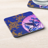 Dessous-de-verre Peacock oriental parasol japonais fleurs bleu (Côté gauche)