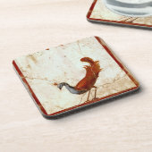 Dessous-de-verre Peacock sur Fresco Ancienne peinture romaine antiq (Côté gauche)