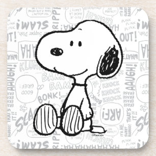 Dessous-de-verre PEANUTS Snoopy on Black White Comics