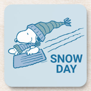 Dessous-de-verre Peanuts   Snoopy & Woodstock Sledding