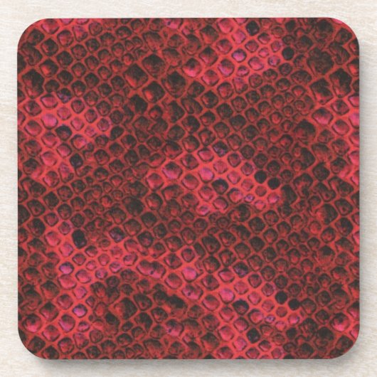 Dessous-de-verre Peau de serpent rose et noir chaud (Devant)