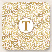 Dessous-de-verre Peau léopard d'or Monogrammé (Devant)