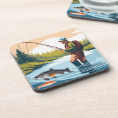 Dessous-de-verre Pêche pacifique du matin Wading Mountain Creek (Côté gauche)