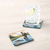 Dessous-de-verre Pêche pacifique du matin Wading Mountain Creek (Côté Droit)