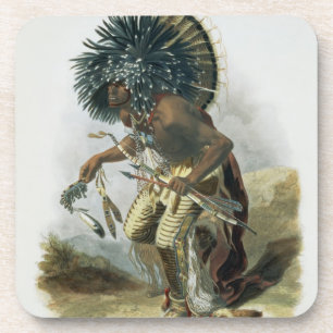 Dessous-de-verre Pehriska-Ruhpa, guerrier de Minatarre dans le