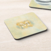 Dessous-de-verre Peignez le monogramme jaune balayé (Côté gauche)