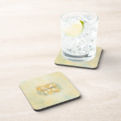 Dessous-de-verre Peignez le monogramme jaune balayé (Côté Droit)