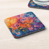 Dessous-de-verre Peinture à l'huile de tourbillons psychédélique (Côté gauche)