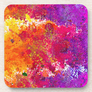 Dessous-de-verre Peinture abstraite colorée éclaboussée mignonne