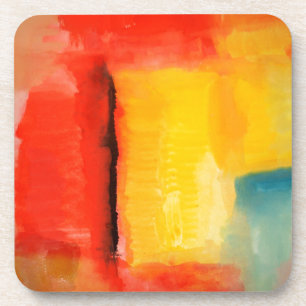 Dessous-de-verre Peinture Abstraite rouge moderne