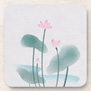 Dessous-de-verre Peinture aquarelle Lotus Floral