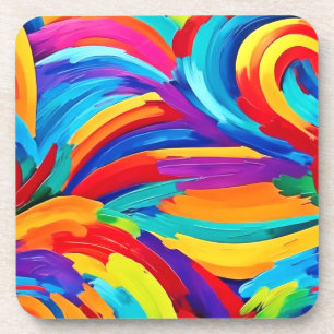 Dessous-de-verre Peinture artistique aux couleurs abstraites tourbi