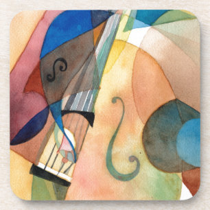 Dessous-de-verre Peinture "Bassline " de musique de jazz