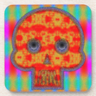 Dessous-de-verre Peinture de crâne de robot coloré