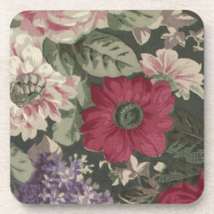 Dessous-de-verre Peinture de fleurs rouges roses bleues blanches vi
