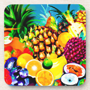 Dessous-de-verre Peinture de fruits exotiques tropicaux. Commandez 