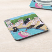 Dessous-de-verre Peinture de Labradors de partie de Poolside (Côté gauche)