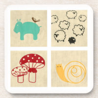 Peinture de quatre blocs de bois pour enfants