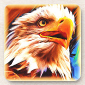 Dessous-de-verre Peinture d'un Visage d'Aigles Étonnant. Commandez (Devant)