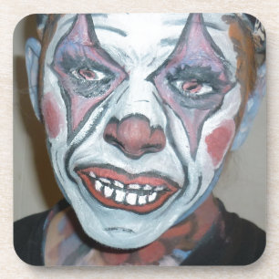 Dessous-de-verre Peinture effrayante de visage de clown de clowns