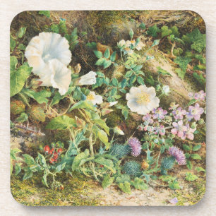 Dessous-de-verre Peinture florale de pétunias fleuris vintage jolie