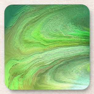 Dessous-de-verre Peinture métallique verte Art abstrait