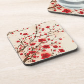 Dessous-de-verre Peinture orientale de style, fleur de prune au (Côté gauche)