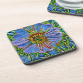 Dessous-de-verre Peinture pourpre de fleur (Côté gauche)