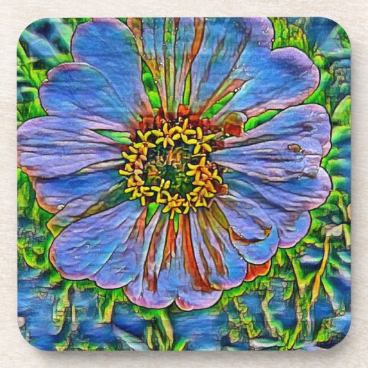 Dessous-de-verre Peinture pourpre de fleur (Devant)