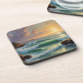 Dessous-de-verre Peinture sur la mer du coucher du soleil (Côté gauche)