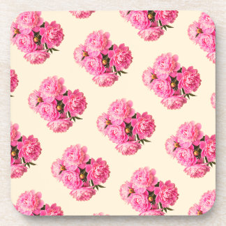 Dessous-de-verre Peintures à l'aquarelle roses Fleurs de pivoines s