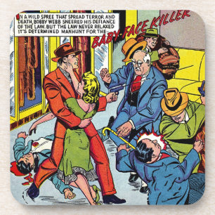 Dessous-de-verre Pénalité Bébé Visage Crime Vintage BD