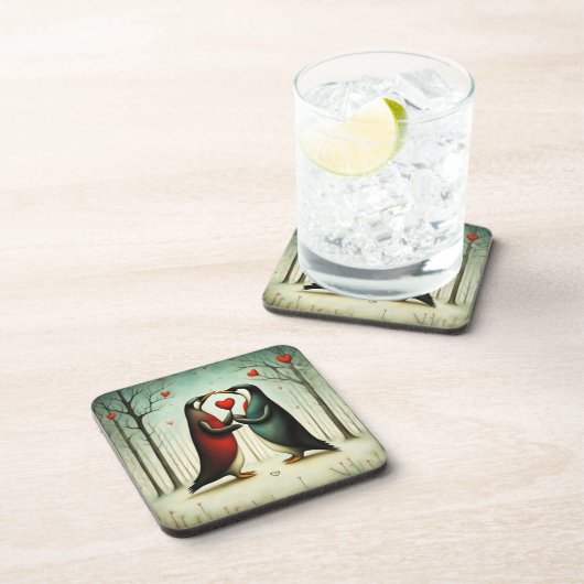 Dessous-de-verre Penguin Love 2 (Côté Droit)