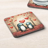 Dessous-de-verre Penguin Love 3 (Côté gauche)