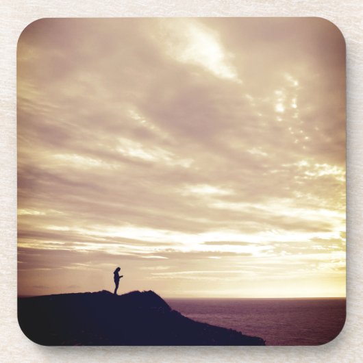 Dessous-de-verre Pennard cliffs at sunset, Gower, Swansea (Devant)