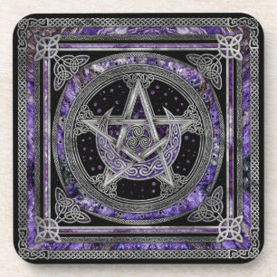 Dessous-de-verre Pentagram Triskelion Amethyst Moon