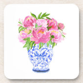 Dessous-de-verre Peonies Chinoiserie Vase (Devant)