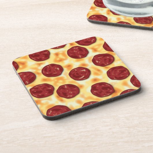 Dessous-de-verre Peperoni Pizza art vectoriel (Côté gauche)