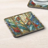 Dessous-de-verre Pépites en chef rouges en verre tendu au lever du (Côté gauche)