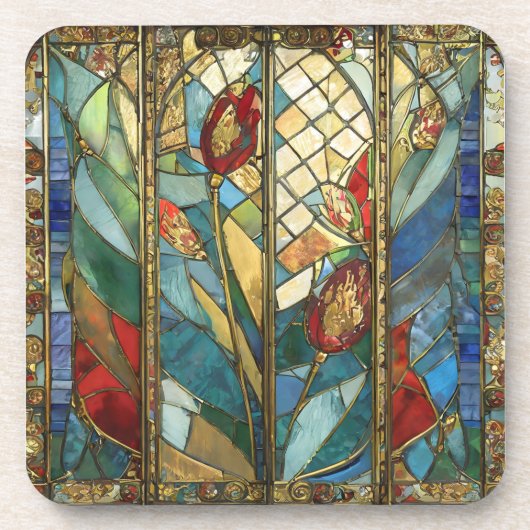 Dessous-de-verre Pépites en chef rouges en verre tendu au lever du (Devant)