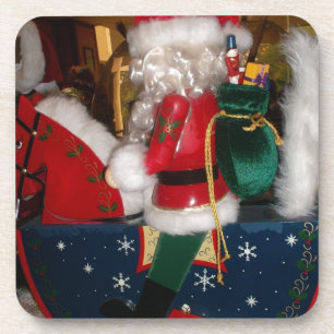 Dessous-de-verre Père Noël de Noël à cheval avec de l'art de la nei