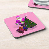 Dessous-de-verre Père Noël rose (Côté gauche)