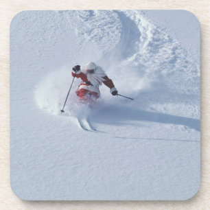 Dessous-de-verre Père Noël skiant à la station de ski Snowbird, Was
