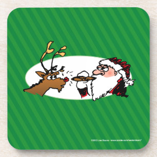 Dessous-de-verre Père Noël Stogie Dessin Animé Drôle