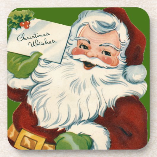 Dessous-de-verre Père Noël voeux de Noël Ensemble de Dessous de ver (Devant)
