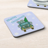 Dessous-de-verre Père Noël vue de devant Joyeux Noël (Côté gauche)