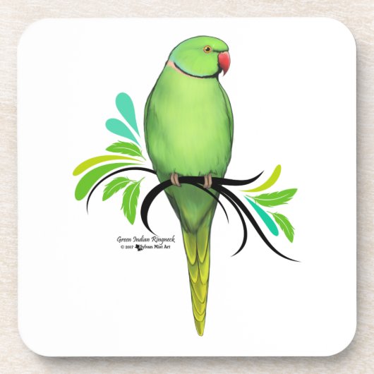 Dessous-de-verre Perroquet indien vert (Devant)