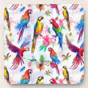 Dessous-de-verre Perroquets de style d'aquarelle